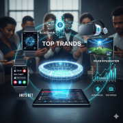 A dynamic and futuristic visual representing the top trends shaping the online sports betting industry in 2025.